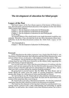 The Development of Education for Blind People
