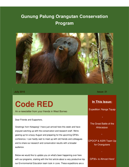 Code RED Expedition: Nanga Tayap an E-Newsletter from Your Friends in West Borneo