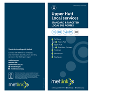 Upper Hutt Local Services STANDARD & TARGETED LOCAL BUS ROUTES