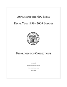 Analysis of the New Jersey Fiscal Year 1999