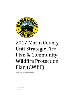 2017 Marin County Unit Strategic Fire Plan & Community Wildfire