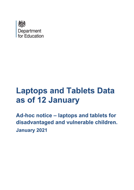 Laptops and Tablets Data As of 12 January 2021