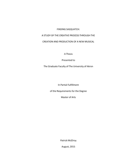 A Thesis Presented to the Graduate Faculty of the University of Akron In