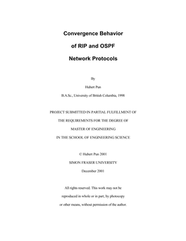 Convergence Behavior of RIP and OSPF Network Protocols