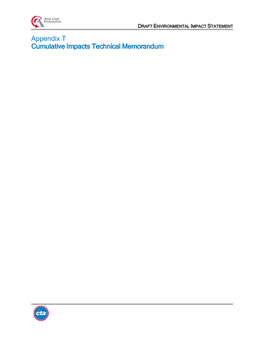 Cumulative Impacts Technical Memorandum