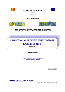 Plan Regional De Developement Integre Plan Regional De Developement Integre