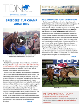 Breeders= Cup Champ Arazi Dies Cont