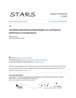 The Relationship Between Rapid Weight Loss and Physical Performance in Combat Sports