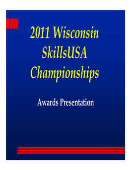 2011 Skillsusa State Conference Award