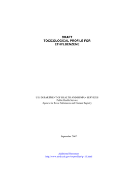 Draft Toxicological Profile for Ethylbenzene