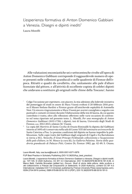 L'esperienza Formativa Di Anton Domenico Gabbiani a Venezia