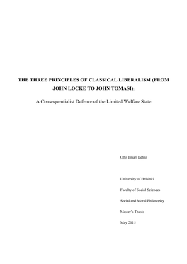 The Three Principles of Classical Liberalism (From