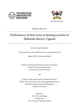 Performance of Farm Trees in Farming Systems in Mubende District, Uganda