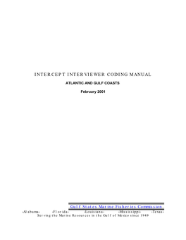 Intercept Interviewer Coding Manual