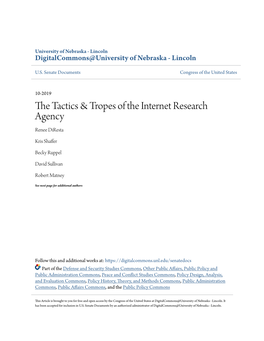 The Tactics & Tropes of the Internet Research Agency