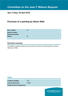 Report Purchase of a Painting by Alison Watt