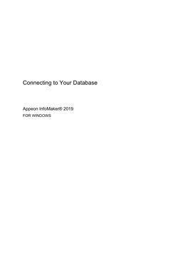 Connecting to Your Database