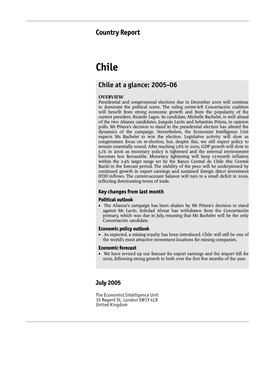 Country Report Chile at a Glance: 2005-06