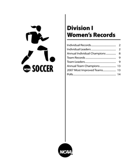 NCAA Women's Soccer Division I Records