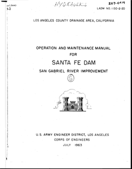 Santa Fe Dam and Flood- Control Reservoir, Los Angeles County Drainage Area, California