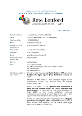 Avvocatura Per I Diritti Lgbti - Rete Lenford