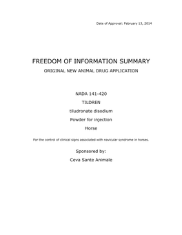 Freedom of Information Summary