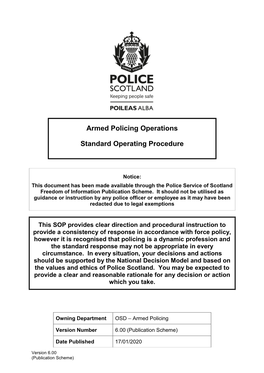 Armed Policing Operations