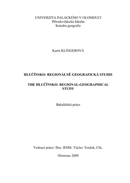 Regionálně Geografická Studie