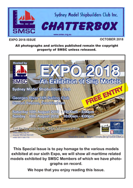 This Special Issue Is to Pay Homage to the Various Models Exhibited at Our Sixth Expo, We Will Show All Maritime Related Models