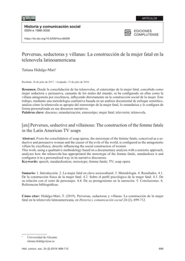 Perversas, Seductoras Y Villanas: La Construcción De La Mujer Fatal En La Telenovela Latinoamericana