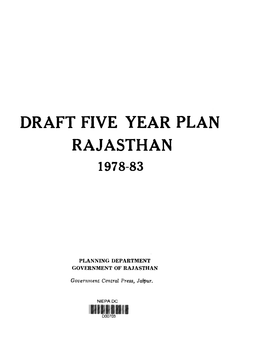 Draft Five Year Plan Rajasthan 1978-83