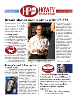 Braun Shows Momentum with $2.3M