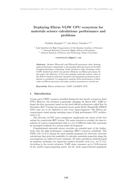 Deploying Elbrus VLIW CPU Ecosystem for Materials Science Calculations: Performance and Problems