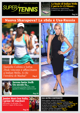 Italiani Sempre Più in Alto Nuova Sharapova?