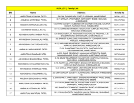 AJOL (311) Family List SN Name Address Mobile No