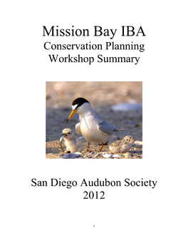 Mission Bay IBA Conservation Planning Workshop Summary