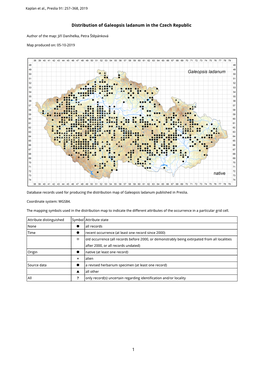 1 Distribution of Galeopsis Ladanum in the Czech Republic