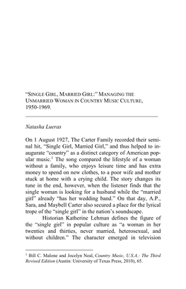 Natasha Lueras on 1 August 1927, the Carter Family