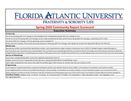 Spring 2020 Community Report Scorecard FINAL