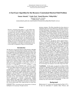 A Fast Exact Algorithm for the Resource Constrained Shortest Path Problem