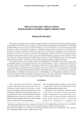 Impact Craters: Implications for Basement Hydrocarbon Production