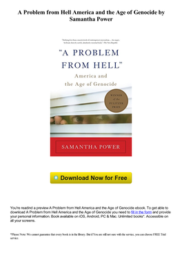 A Problem from Hell America and the Age of Genocide by Samantha Power