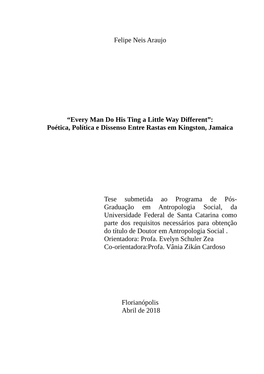 Poética, Política E Dissenso Entre Rastas Em Kingston, Jamaica