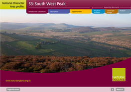 53: South West Peak Area Profile: Supporting Documents
