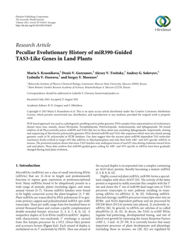 Peculiar Evolutionary History of Mir390-Guided TAS3-Like Genes in Land Plants