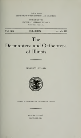 Dermaptera and Orthoptera of Illinois
