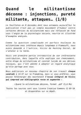 Quand Le Militantisme Déconne&#160