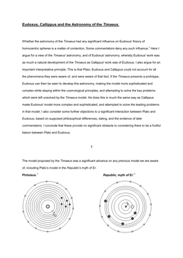 Eudoxus and the Astronomy of the Timaeus