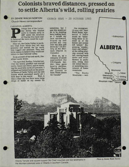 Colonists Braved Distances, Pressed on to Settle Alberta's Wild, Rolling Prairies