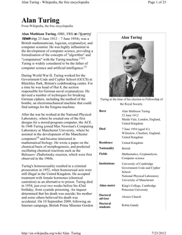 Alan Turing - Wikipedia, the Free Encyclopedia Page 1 of 23
